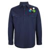 Mens Close Front Long Sleeve 150G Work Shirt Thumbnail
